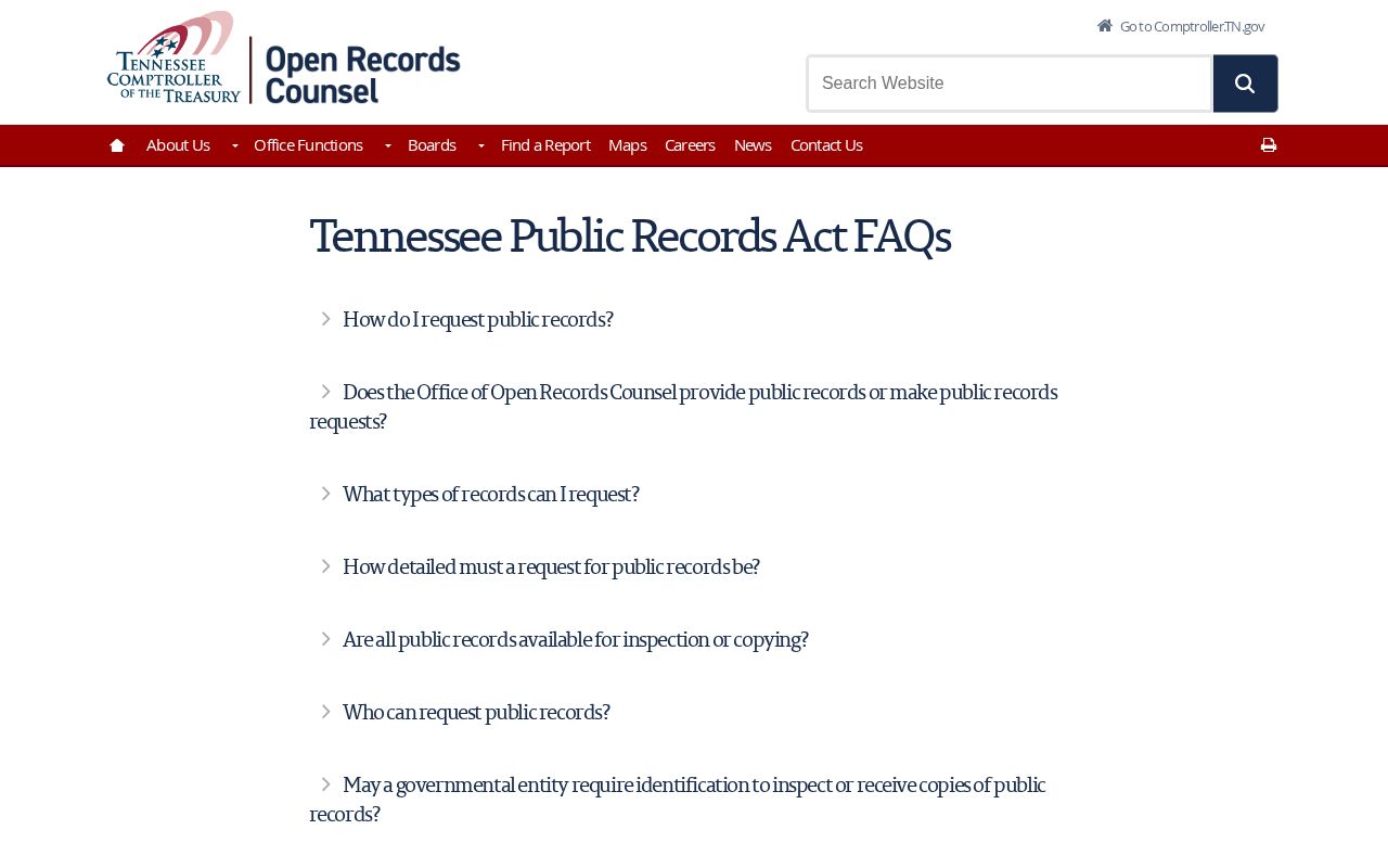 Tennessee public records guidance for a Decatur County 24-hour release request